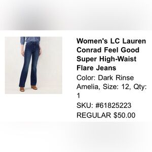 LC Lauren Conrad Super-High Waist Flare Jeans x2